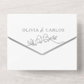 一モダンつの結婚Invitaでミニマルな脚本 オールインワン招待状 (裏面)