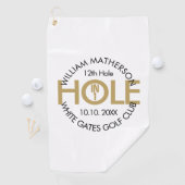 一モダンつの黒と金ゴールドの穴 ゴルフタオル (インサイチュ)