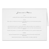 一モダンつ結婚のメニューと座席表 (正面横)