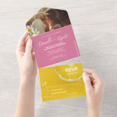 一モダンイタリアン婚式で夏を満喫 オールインワン招待状 (貼ってはがせる)