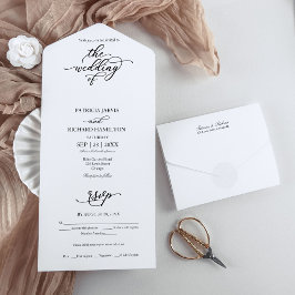 一モダンエレガントつの招待状で書を書く オールインワン招待状