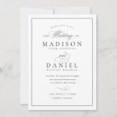 一モダンエレガント人の中で全ての台本を結婚書く 招待状 (正面)