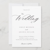 一モダンエレガント人の中で全ての台本を結婚書く 招待状 (正面)