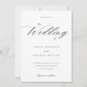 一モダンエレガント人の中で全ての台本を結婚書く 招待状 (正面)