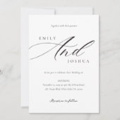 一モダンエレガント人の中で全ての台本を結婚書く 招待状 (正面)