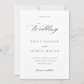 一モダンエレガント人の中で全ての台本を結婚書く 招待状 (正面)