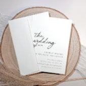 一モダンエレガント字に書いた結婚筆跡 招待状