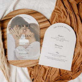 一モダンエレガント枚の写真の全結婚部 招待状