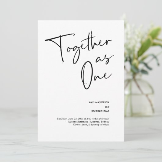 一モダンシンプル人と一緒に結婚と 招待状 (スタンド正面)