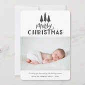 一モダンミニマル枚の写真のクリスマス素朴休暇 シーズンカード (正面)