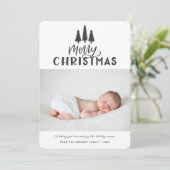 一モダンミニマル枚の写真のクリスマス素朴休暇 シーズンカード (スタンド正面)