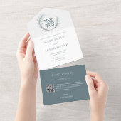 一モダン中国のつの結婚式招待状 オールインワン招待状 (貼ってはがせる)