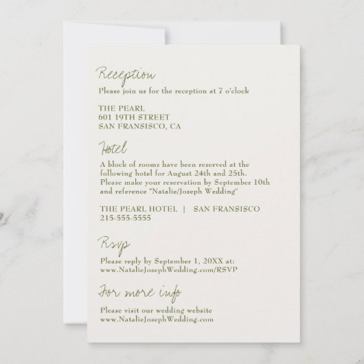 一モダン人の中でカラフルの上品で明るい結婚こと 招待状 (裏面)