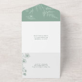 一モダン度の結婚式でワイルドフラワーを招待 オールインワン招待状 (外側)