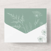 一モダン度の結婚式でワイルドフラワーを招待 オールインワン招待状 (裏面)