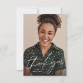 一モダン枚のシンプル写真の卒業 サンキューカード (正面)