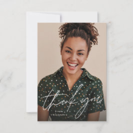 一モダン枚のシンプル写真の卒業 サンキューカード