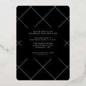 一モダン枚のシンプル写真の卒業 箔招待状 (裏面)