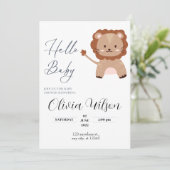 一モダン枚の写真で赤ちゃんシャワーを浴びる 招待状 (スタンド正面)