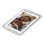 一モダン枚の写真の結婚式の日付を保存 マグネット (左側)