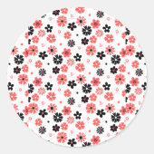 一モダン生花模様 ラウンドシール (正面)