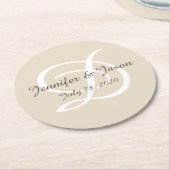 一モノグラムの連の紙 ラウンドペーパーコースター (アングル)