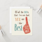 一ユーモアのある番パパ父の日札 カード (正面/裏面インサイチュ)