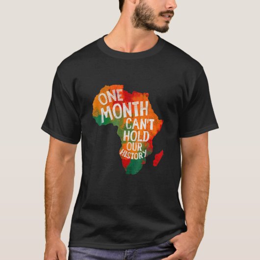 一ヶ月の歴史を持つアフリカの黒人は彼の Tシャツ (正面)
