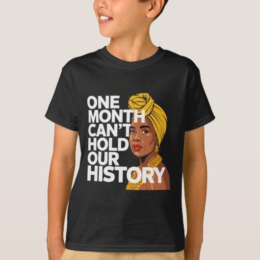 一ヶ月の歴史を持つアフリカの黒人は彼の Tシャツ (正面)