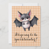 一不気味つ | かわいいスケルトンハロウィーン1回目の誕生日 招待状 (裏面)