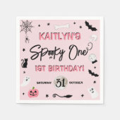 一不気味つ！ガールズハロウィーン1st誕生日パーティー スタンダードカクテルナプキン (正面)