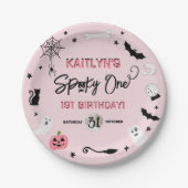 一不気味つ！ガールズハロウィーン1st誕生日パーティー ペーパープレート (正面)