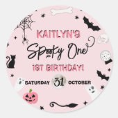 一不気味つ!ガールズハロウィーン1st誕生日パーティー ラウンドシール (正面)