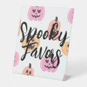 一不気味つ |ハロウィーン誕生日 |ピンクの好意 台座サイン (正面)