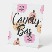 一不気味つ |ハロウィーン誕生日 |ピンクキャンディバー 台座サイン (正面)