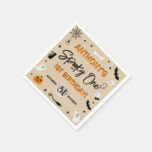 一不気味つ!ハロウィーン1回目の誕生日パーティー スタンダードカクテルナプキン (角)