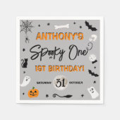 一不気味つ!ハロウィーン1回目の誕生日パーティー スタンダードカクテルナプキン (正面)