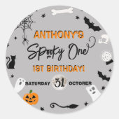 一不気味つ!ハロウィーン1回目の誕生日パーティー ラウンドシール (正面)