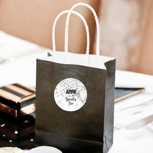 一不気味つ |ハロウィーン1回目の誕生日 |ピンクの幽霊 ラウンドシール