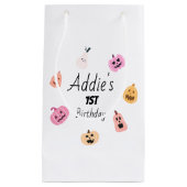 一不気味つ |ハロウィーン1回目の誕生日 |ピンクカボチャ スモールペーパーバッグ (正面)