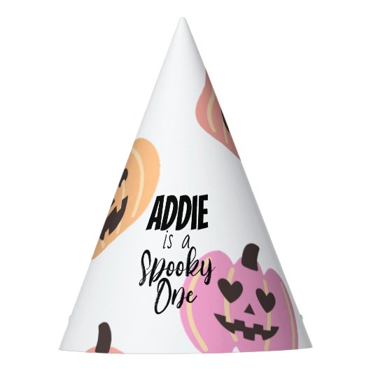 一不気味つ |ハロウィーン1回目の誕生日 |ピンクカボチャ パーティーハット (正面)