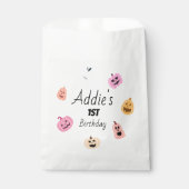 一不気味つ |ハロウィーン1回目の誕生日 |ピンクカボチャ フェイバーバッグ (正面)