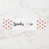 一不気味つ |ハロウィーン1回目の誕生日 |ピンクカボチャ ペットボトルラベル (シングルラベル)