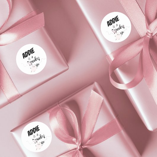 一不気味つ |ハロウィーン1回目の誕生日 |ピンクミニマル色 ラウンドシール