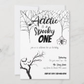 一不気味つ |ハロウィーン1回目の誕生日 |招待状B+W 招待状 (正面)