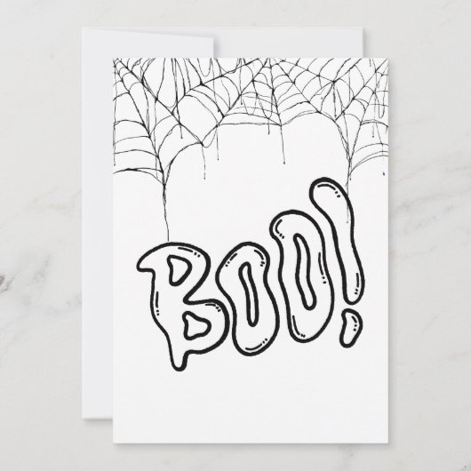 一不気味つ |ハロウィーン1回目の誕生日 |招待状B+W 招待状 (裏面)