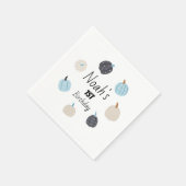 一不気味つ |ハロウィーンBDayナプキンス | Blue Pumpkin スタンダードカクテルナプキン (角)