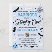 一不気味つ！男の子ハロウィーン1歳の誕生日 招待状 (正面)