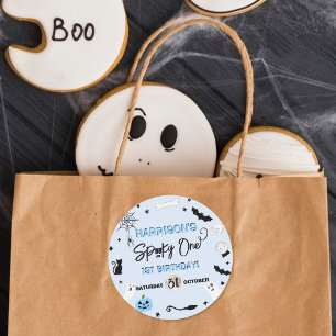 一不気味つ!男の子ハロウィーン1st誕生日パーティー ラウンドシール