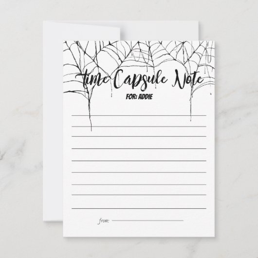 一不気味つ |誕生日タイムカプセルのメモ |ピンク ノートカード (正面)